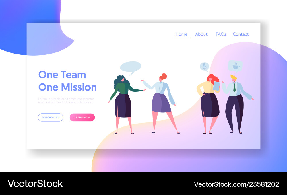 Business people teamwork communication web page Business people teamwork communication web page vector image