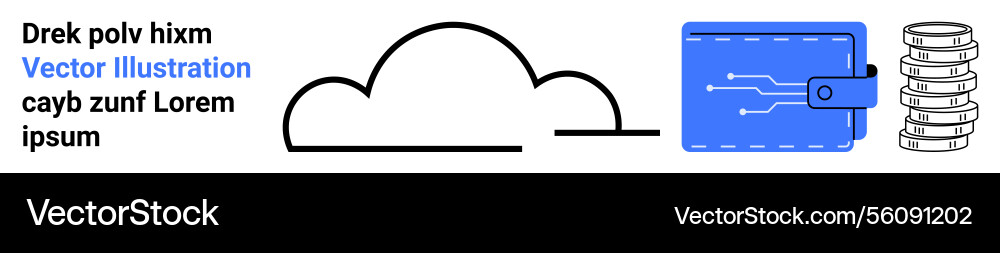 Cloud storage wallet with data integration Cloud storage wallet with data integration Vector Image