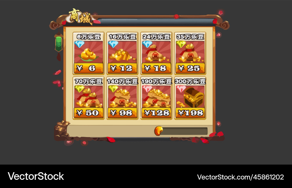 Complete set of level button game ui pop-up icon Vector Image