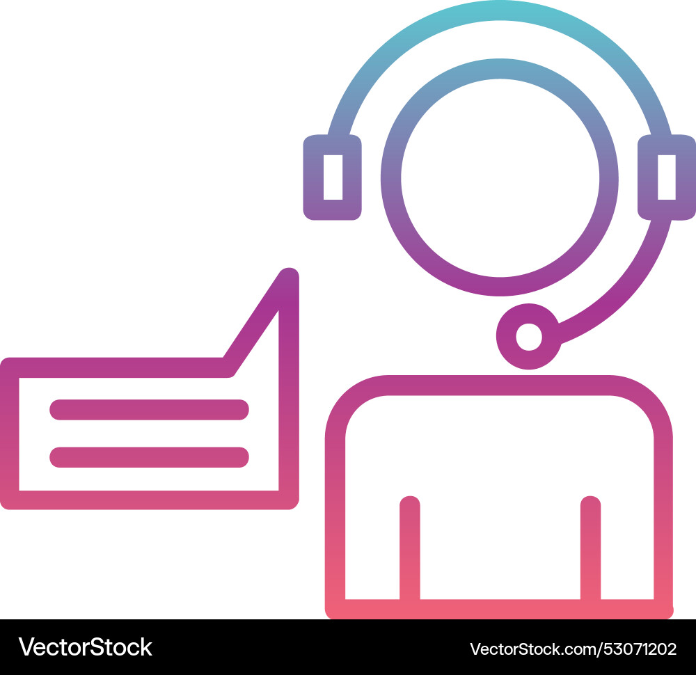 Customer service line gradient design Vector Image