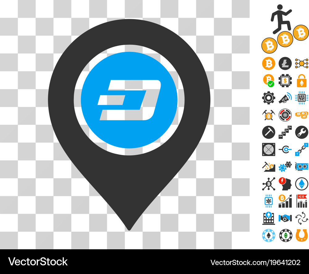 Dash map pointer icon with bonus Vector Image