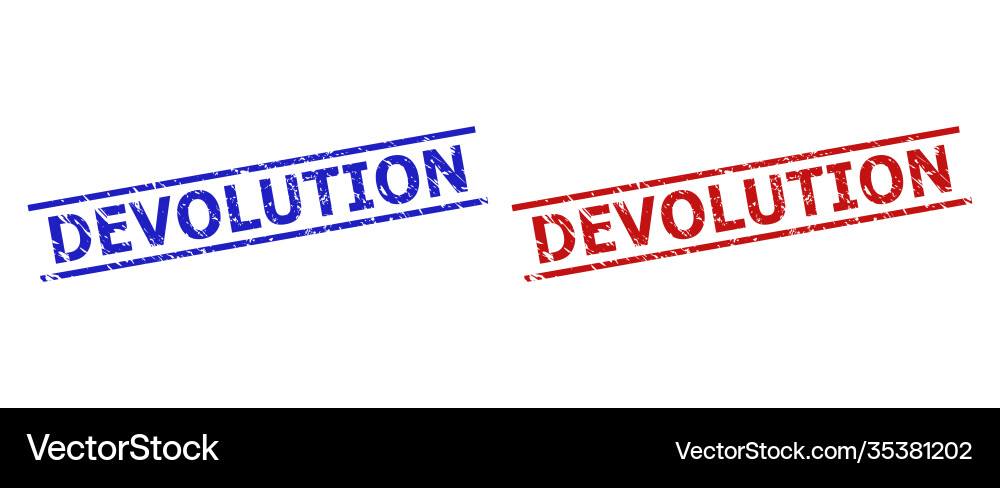 Devolution stamps with grunge style and parallel vector image