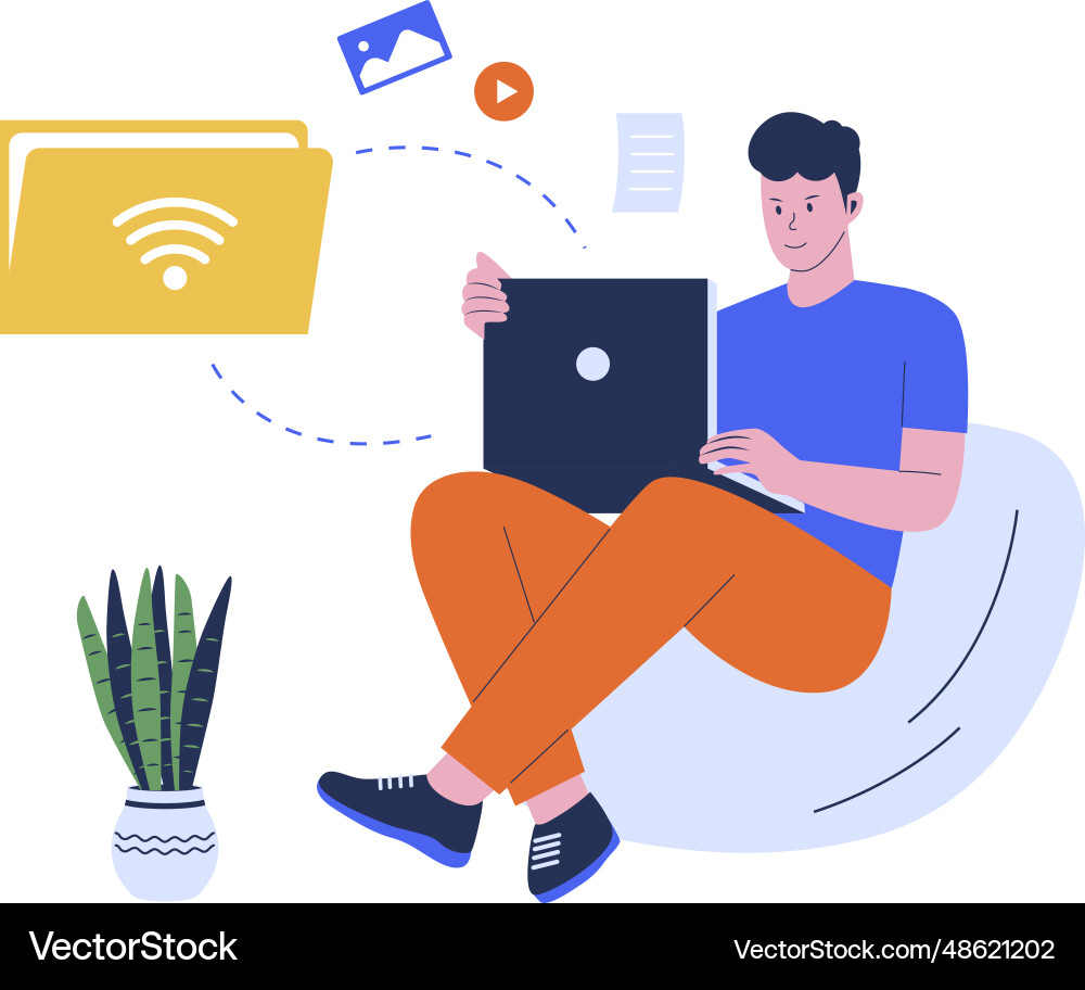 File transfer with folder File transfer with folder vector image