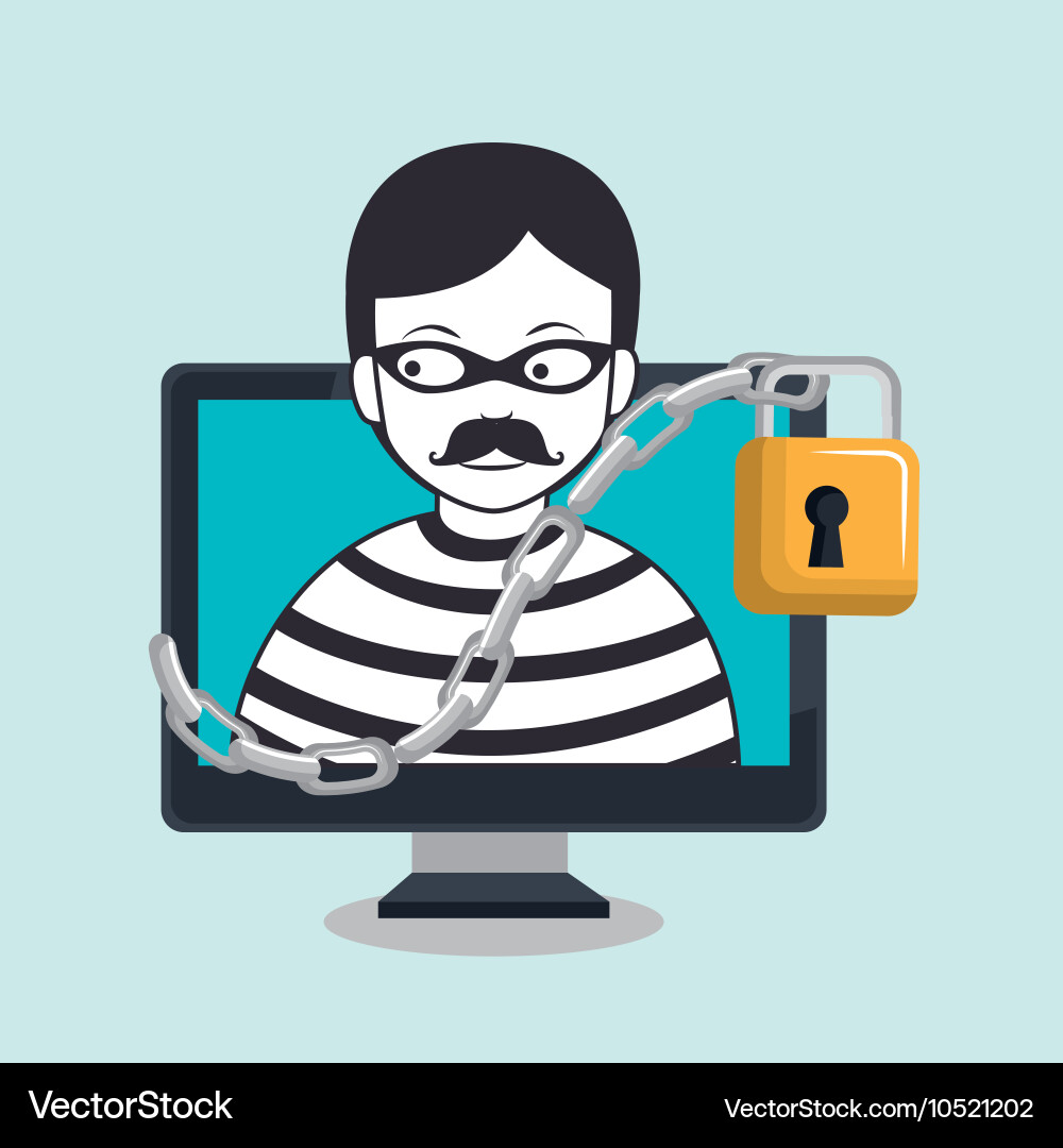 Hacker system protection icon vector image