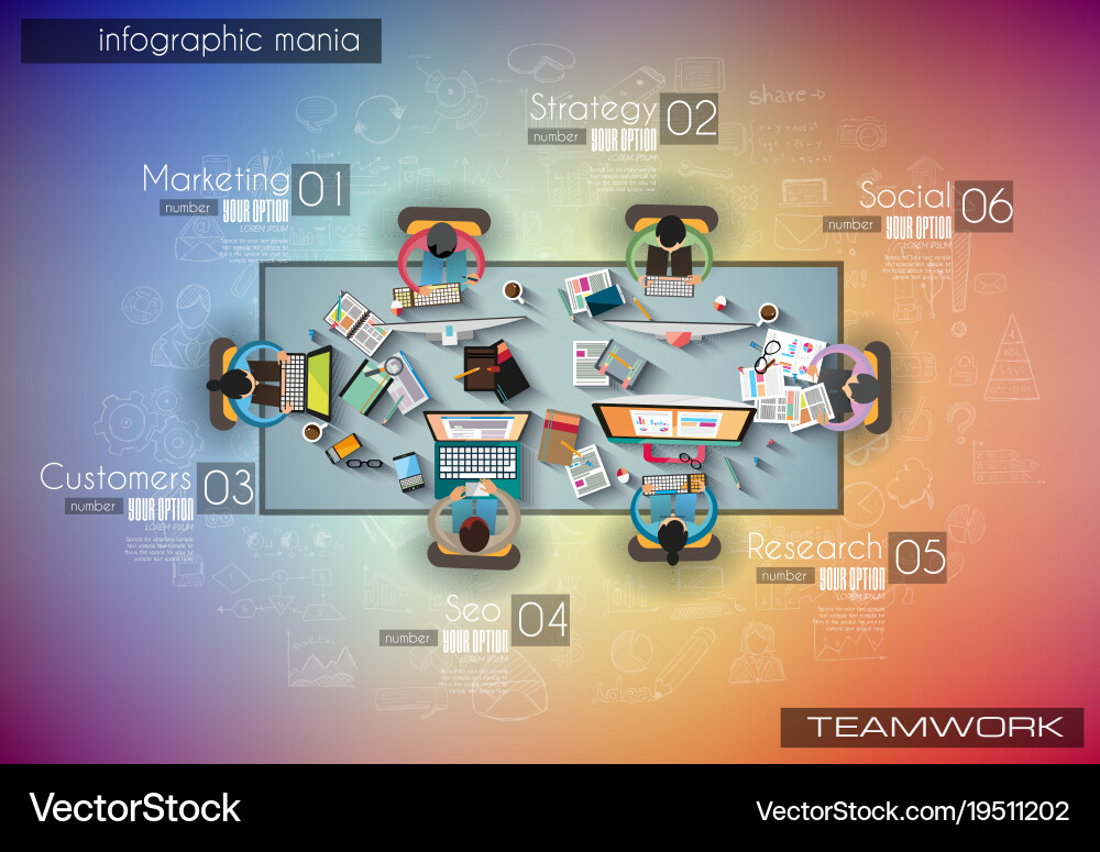 Infograph background template with a temworking vector image