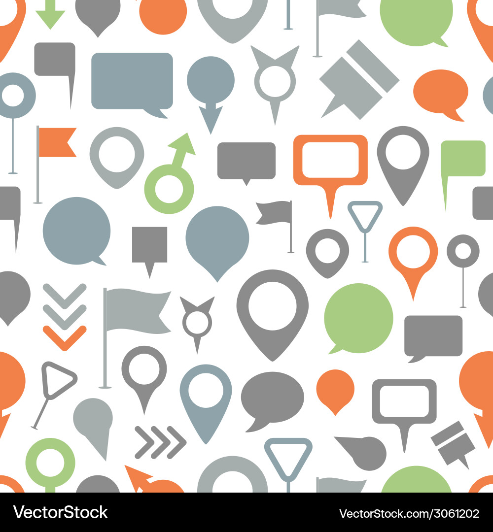 Navigation pins seamless pattern vector image