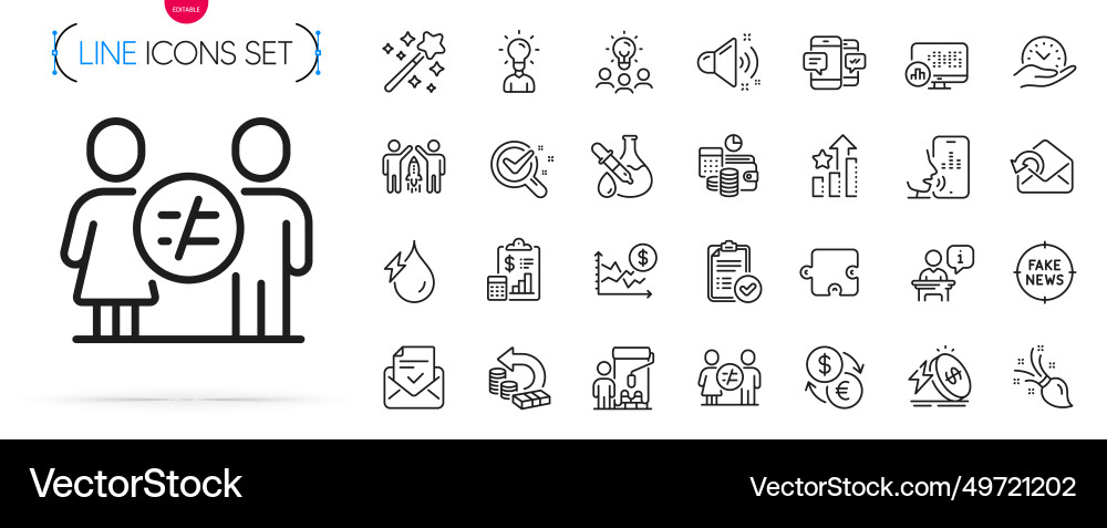 Pack of dollar rate brush and puzzle line icons Pack of dollar rate brush and puzzle line icons vector image