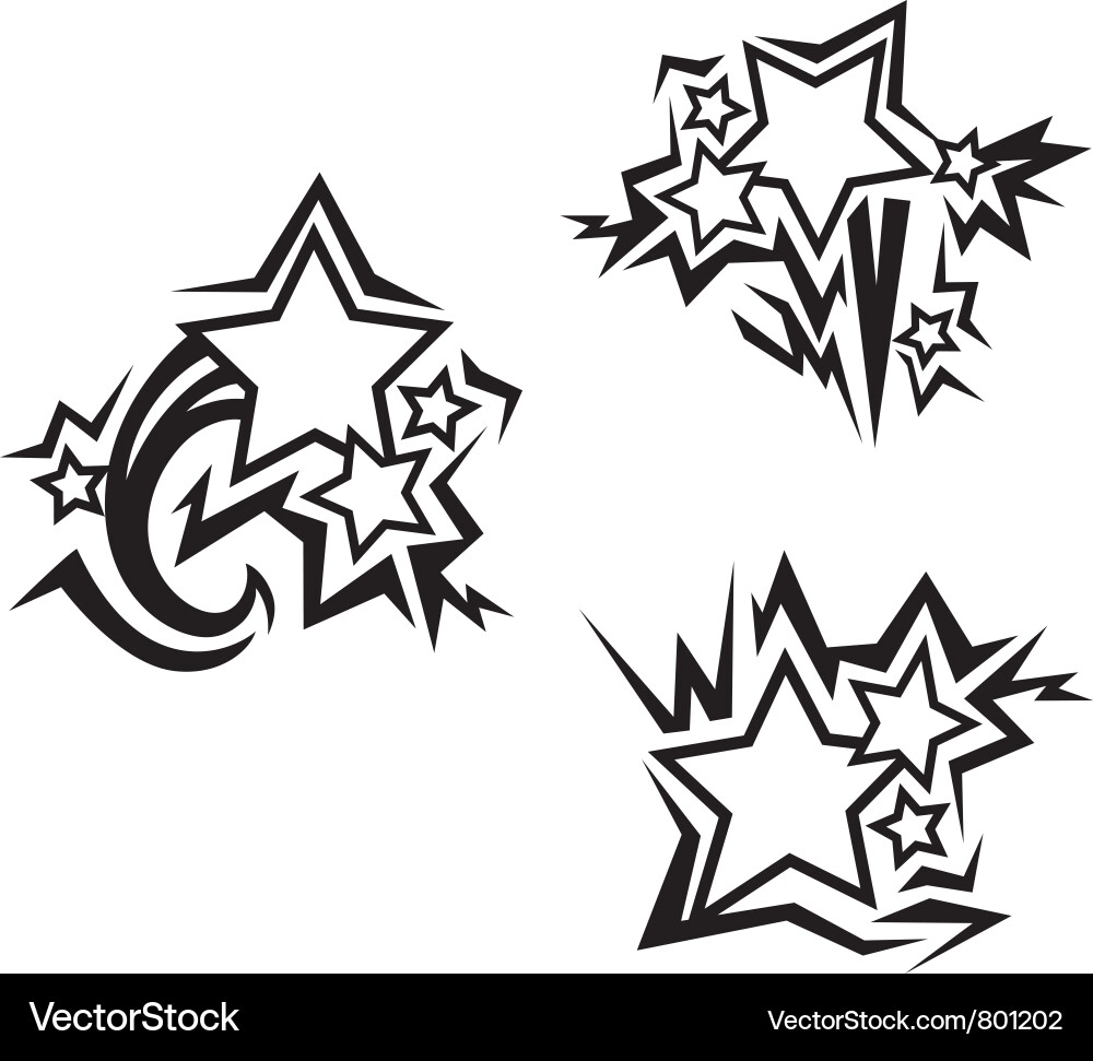 Star Tattoos Collection vector image