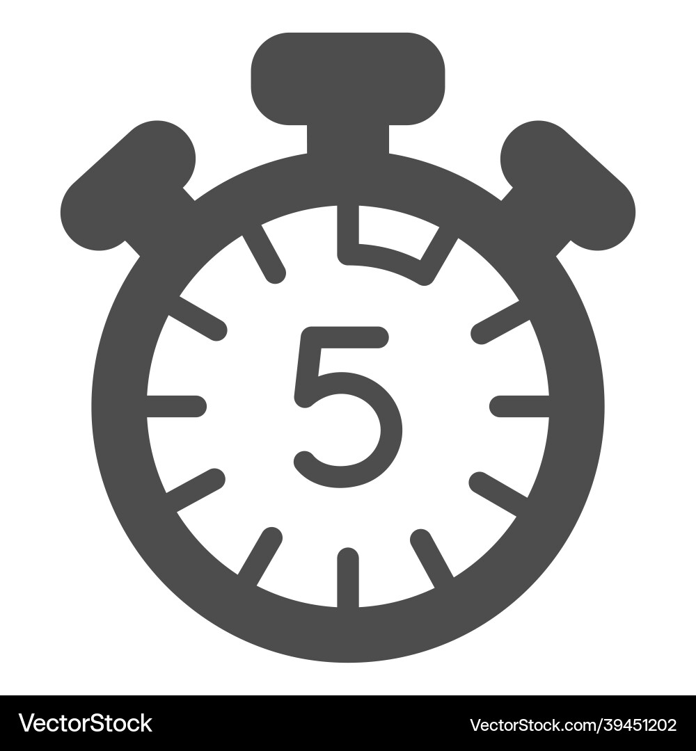 Stopwatch with buttons 5 seconds timer Stopwatch with buttons 5 seconds timer vector image