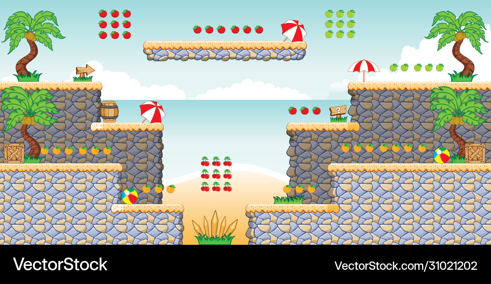 Tile set platform for game 21 Tile set platform for game 21 vector image