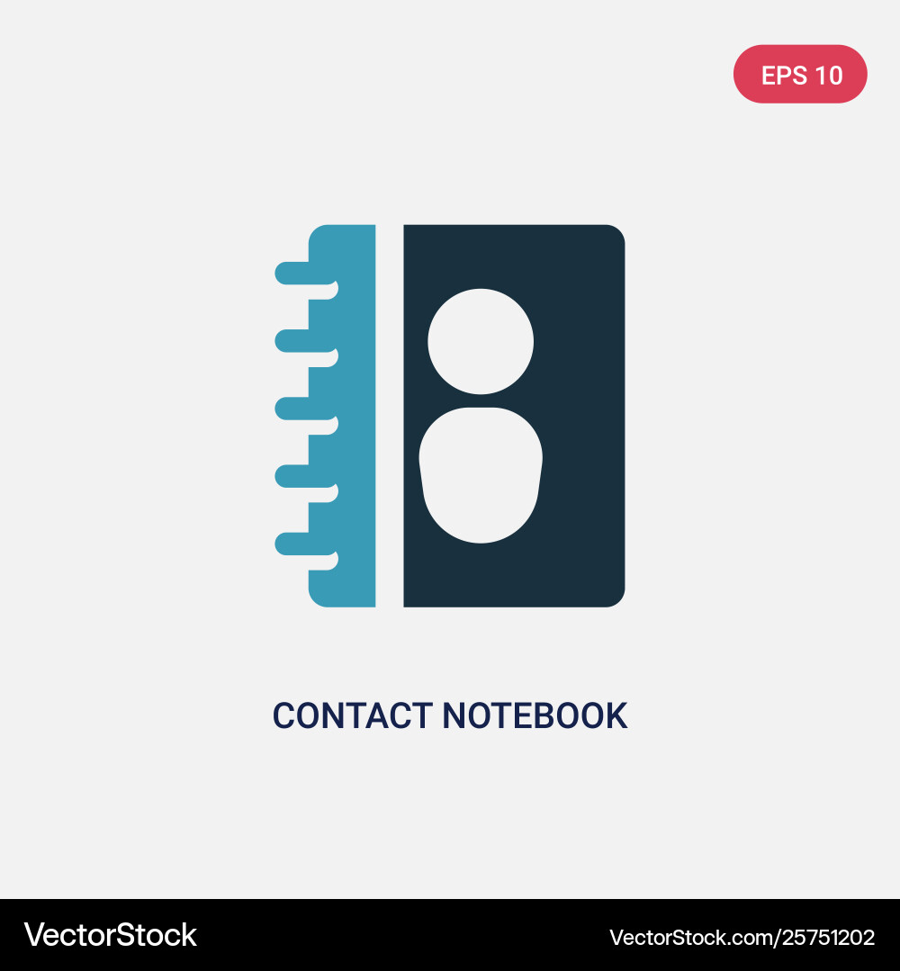 Two color contact notebook icon from user vector image