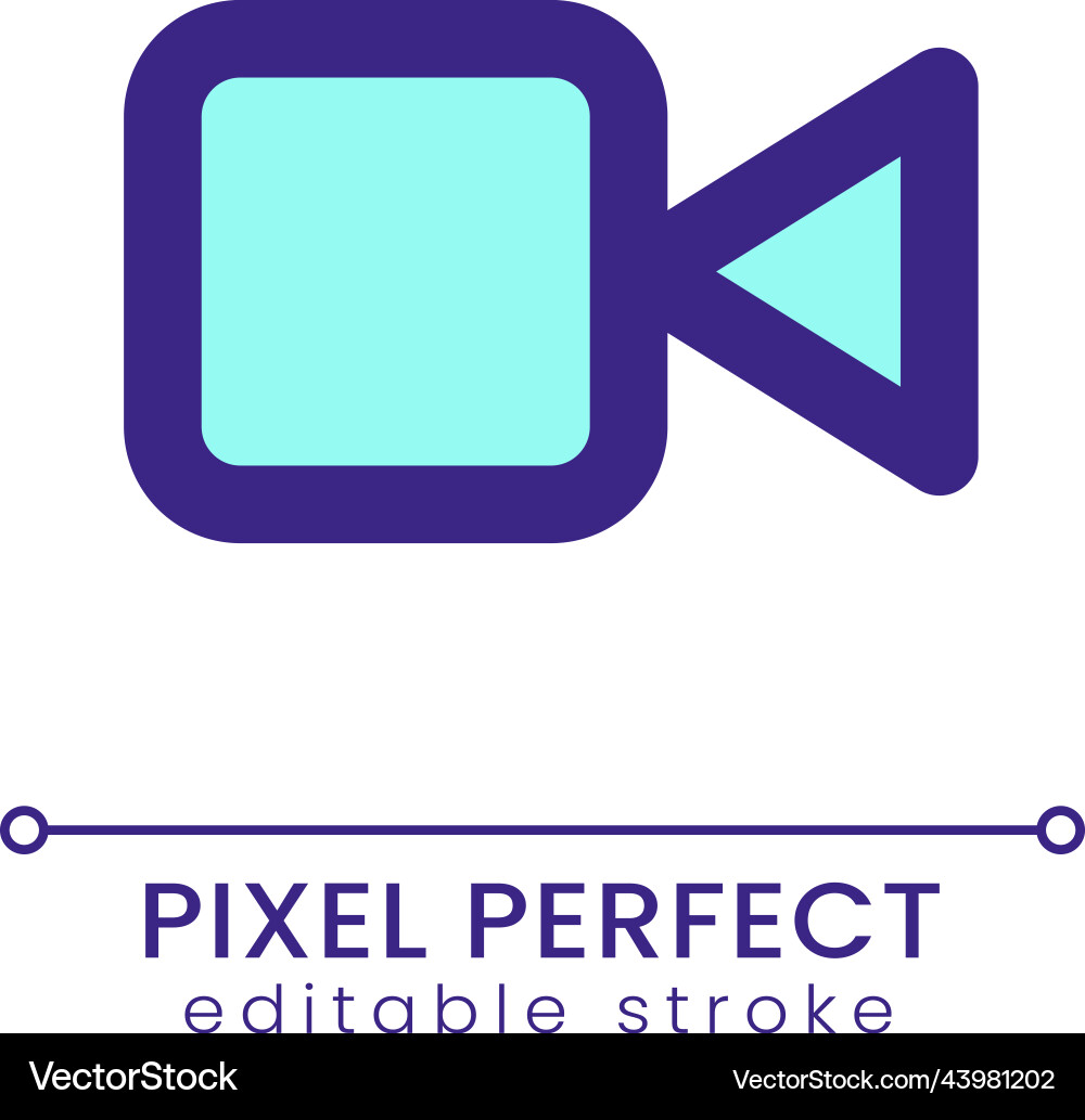Video call pixel perfect rgb color ui icon Vector Image