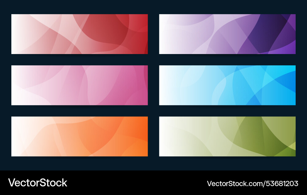 Abstract line curve colors set art design Vector Image