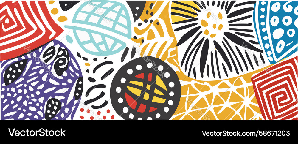 Abstract pattern of colorful textured shapes Vector Image