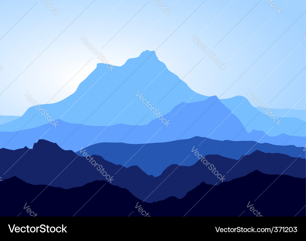 Blue Mountain Silhouette vector image