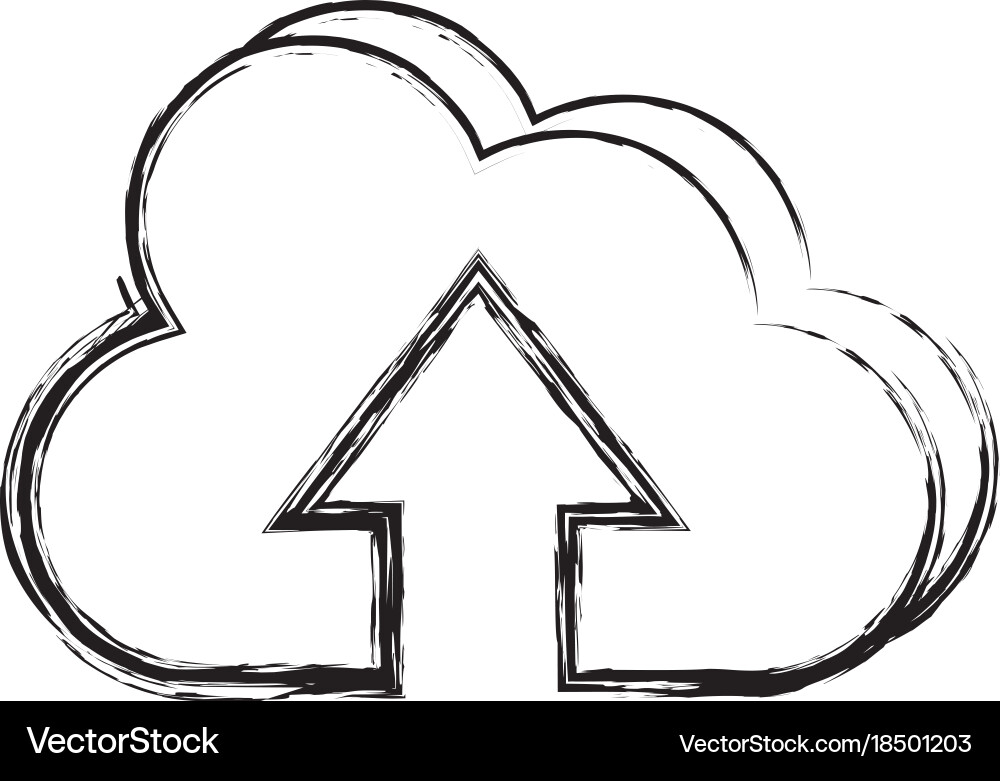 Cloud computing with arrow up vector image
