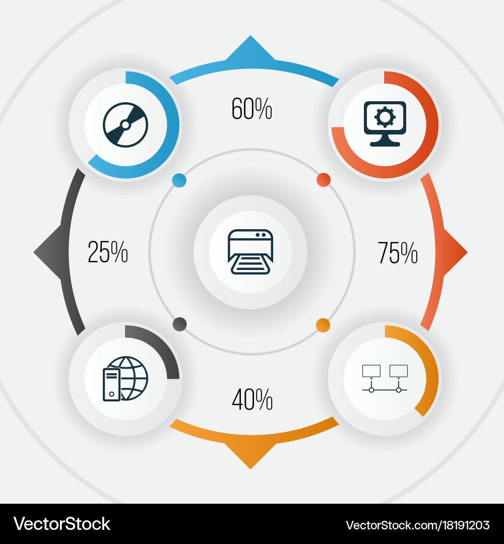 Computer icons set collection of printed document vector image