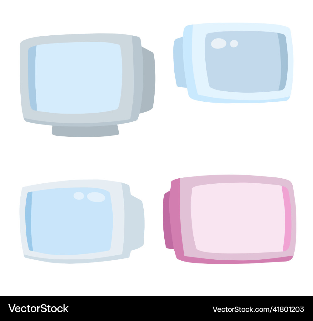 Computer monitor retro screen of device Computer monitor retro screen of device vector image