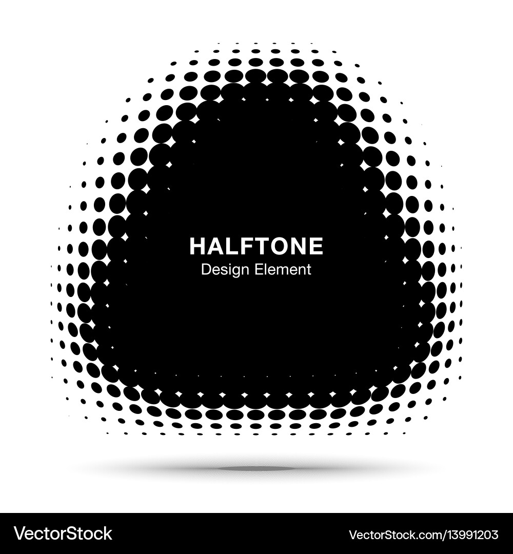 Convex abstract halftone distorted triangle frame Convex abstract halftone distorted triangle frame vector image