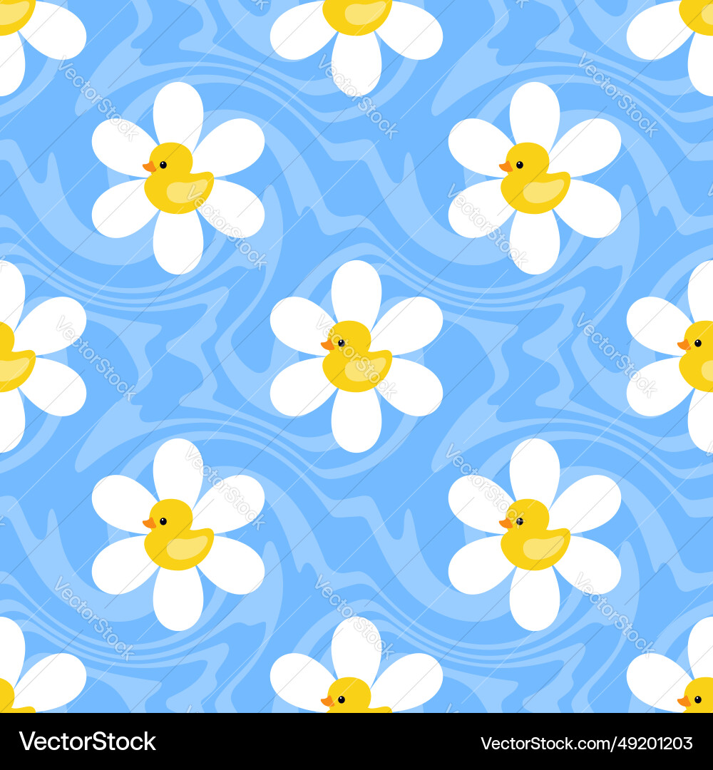 Daisy Duck Pattern - Retro Summer Vector Image