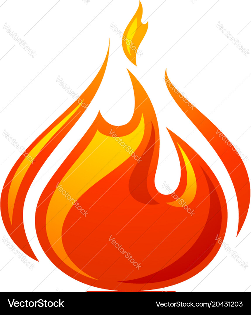 Fire flame 3d red icon Royalty Free Vector Image