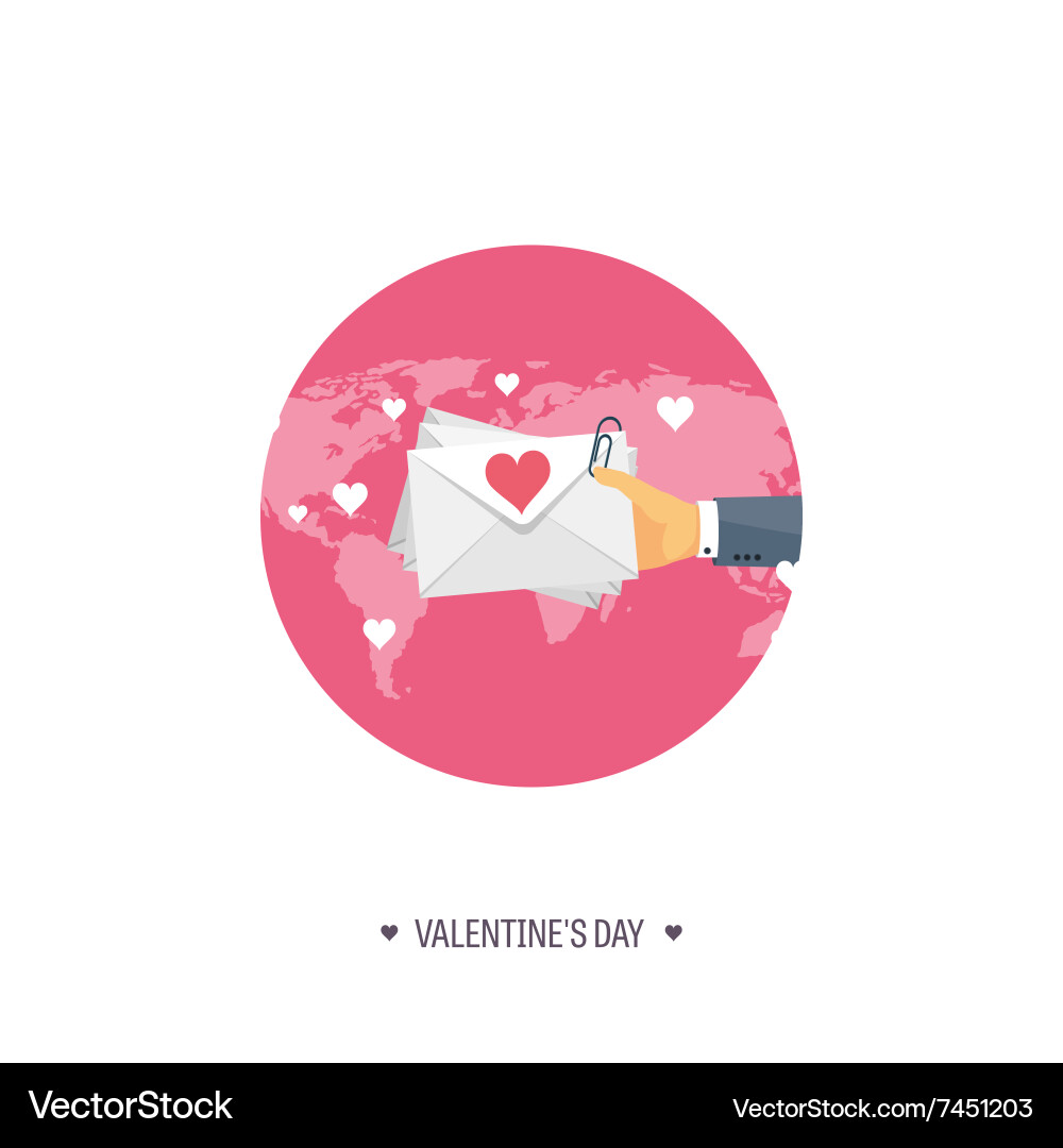 Flat background with envelope vector image