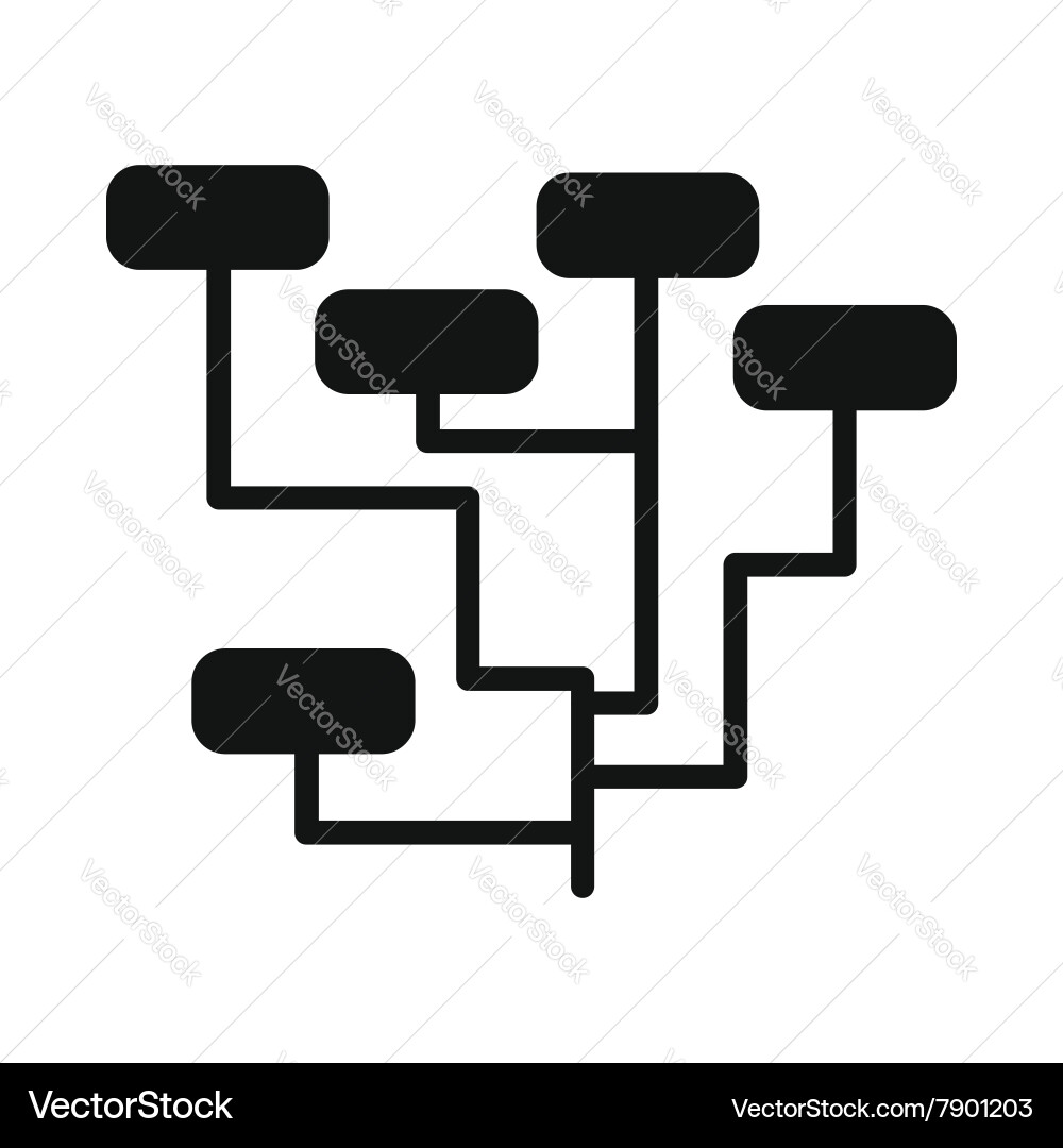 Flowchart diagram scheme icon flat style vector image