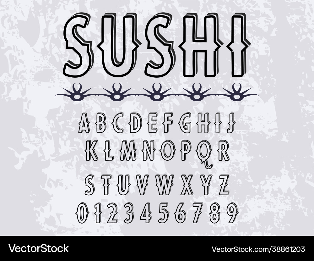 Font scripttypefacealphabet shadow Font scripttypefacealphabet shadow vector image
