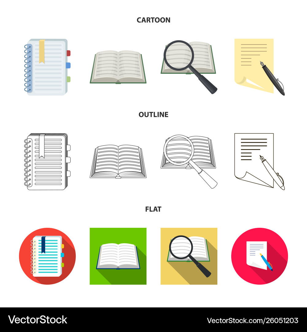 Isolated object book and open icon set Vector Image