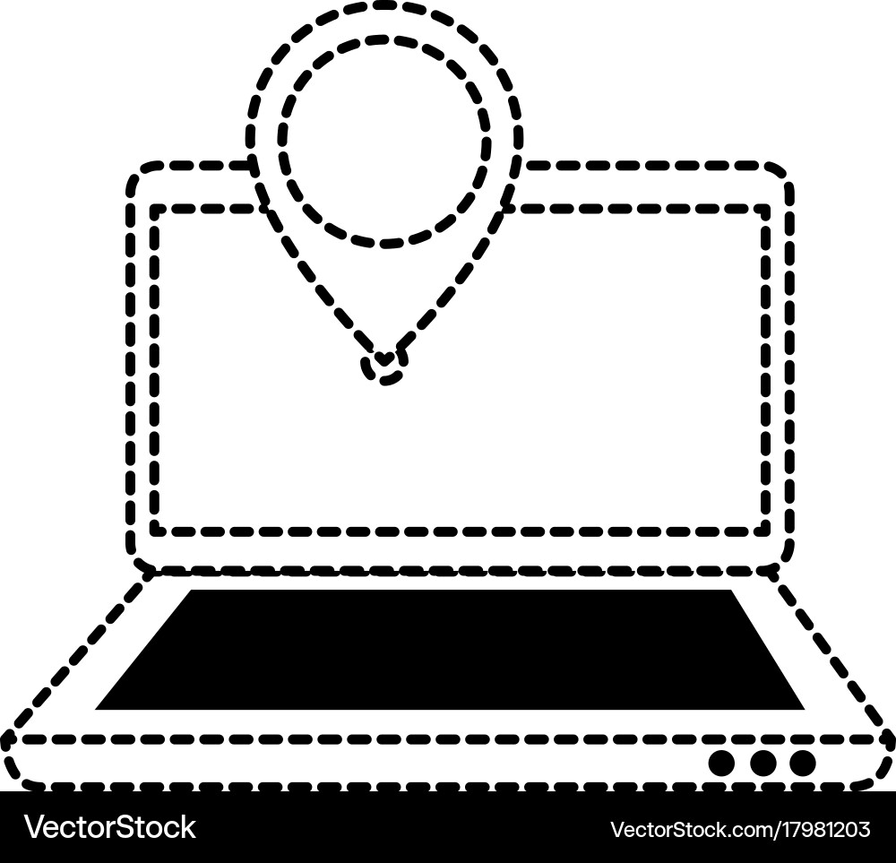 Laptop-Computer mit Pointer-Standort Vektorbild