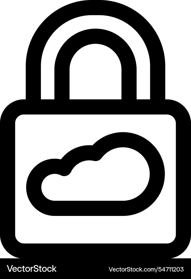 Lock icon thin linear style design isolated vector image