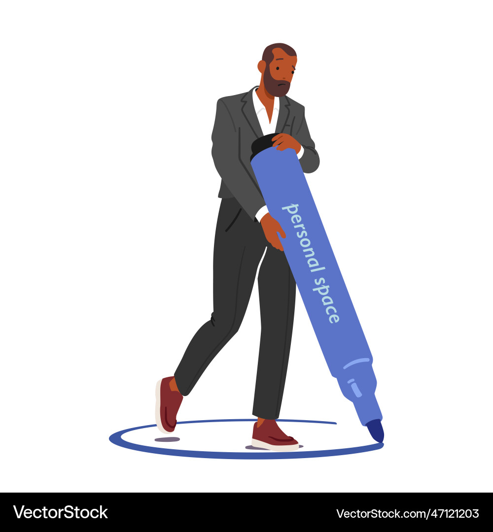 Man drawing circle around himself creating Man drawing circle around himself creating vector image