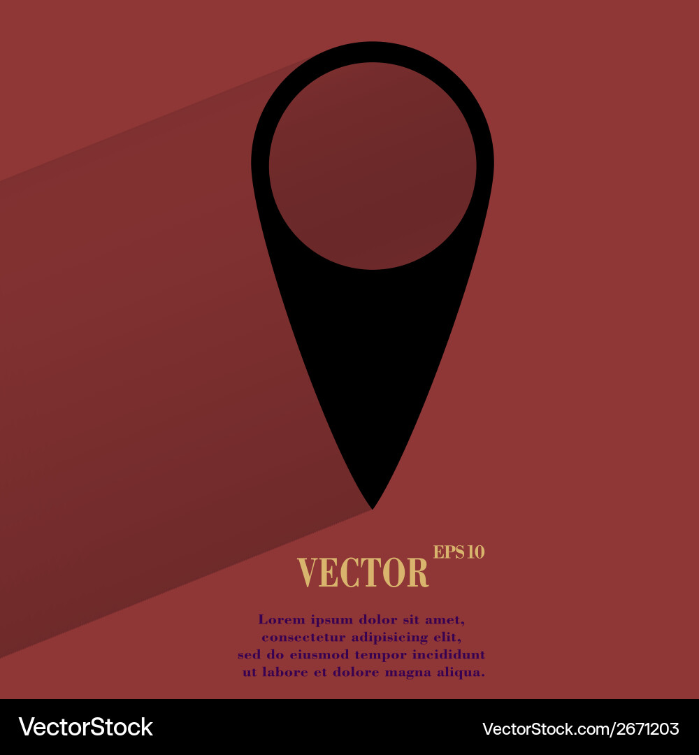 Map pointers flat modern web button with long Vector Image