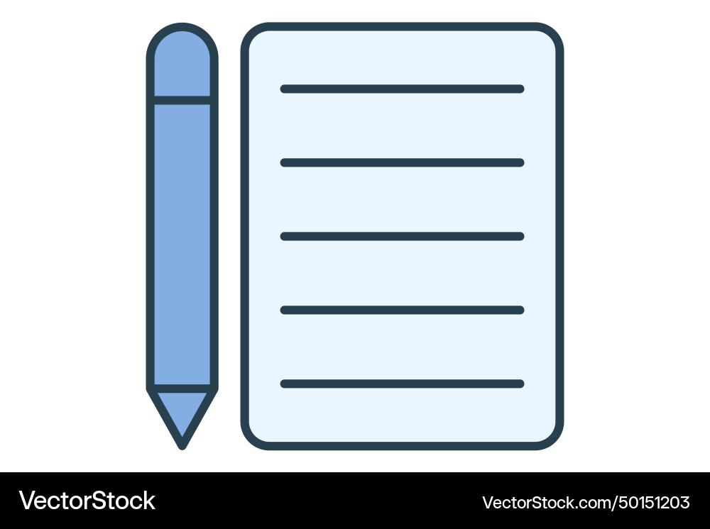 Pencil and notepad icon related to lesson Vector Image