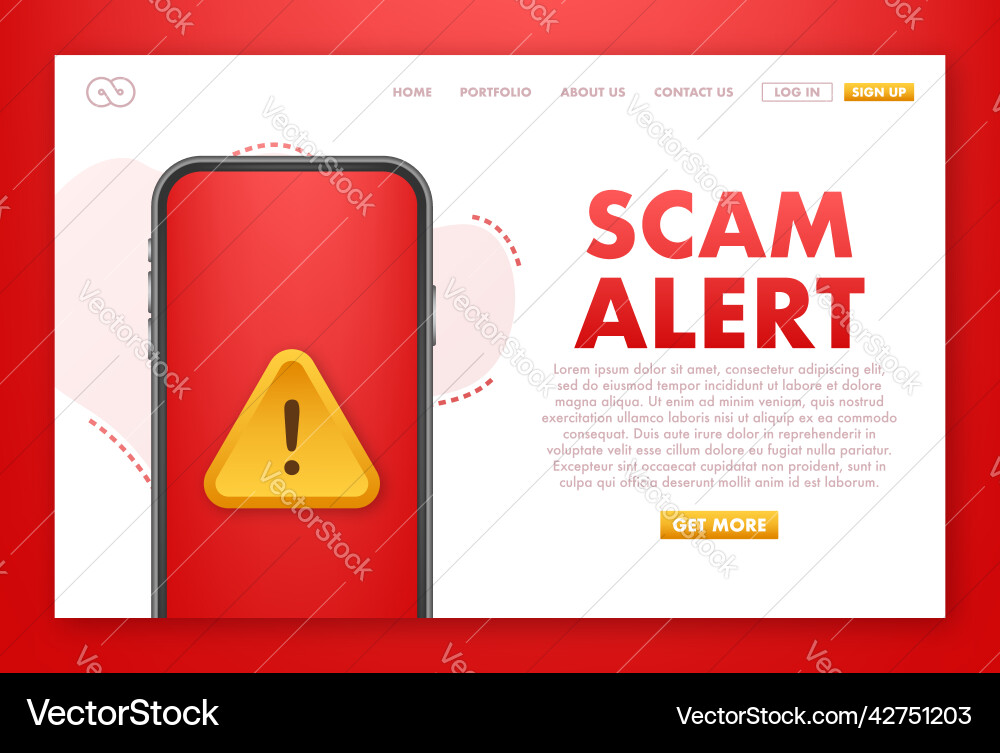 Scam alert hacker attack and web security Vector Image