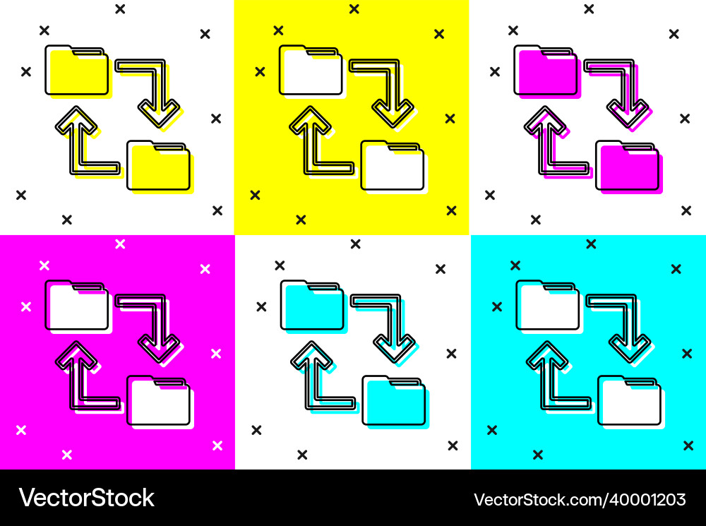 Set cloud storage text document folder icon Set cloud storage text document folder icon vector image