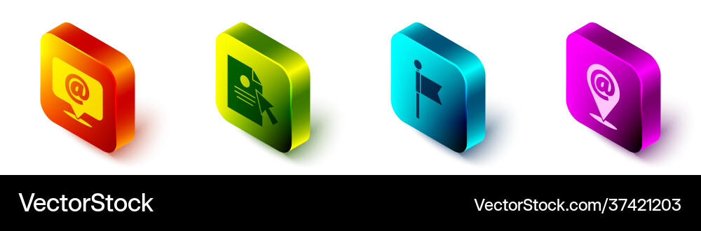 Set isometric mail and e-mail document cursor Set isometric mail and e-mail document cursor vector image