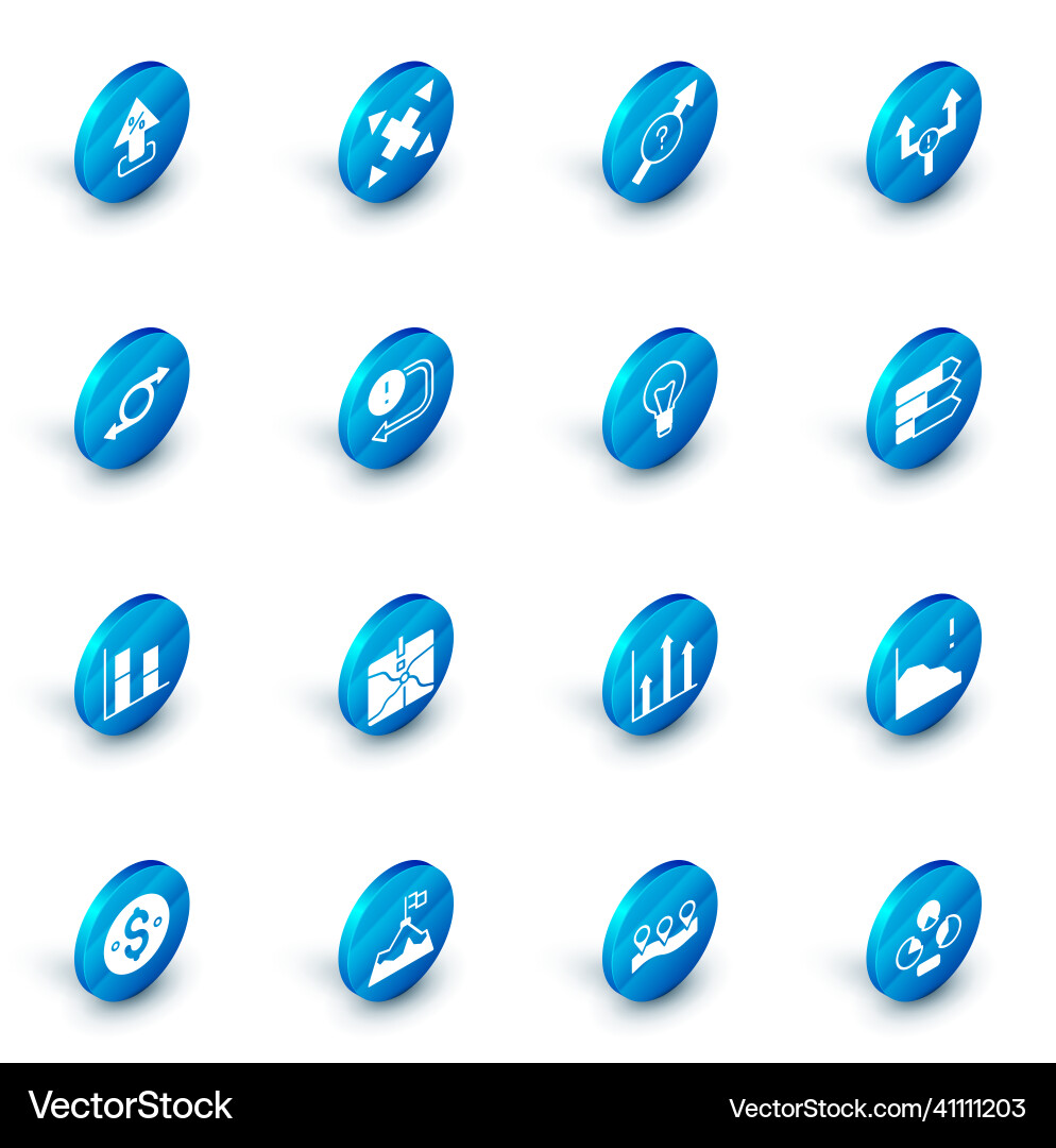 Set many ways directional arrow graph vector image