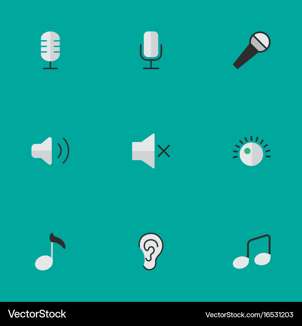 Set of simple sound icons vector image
