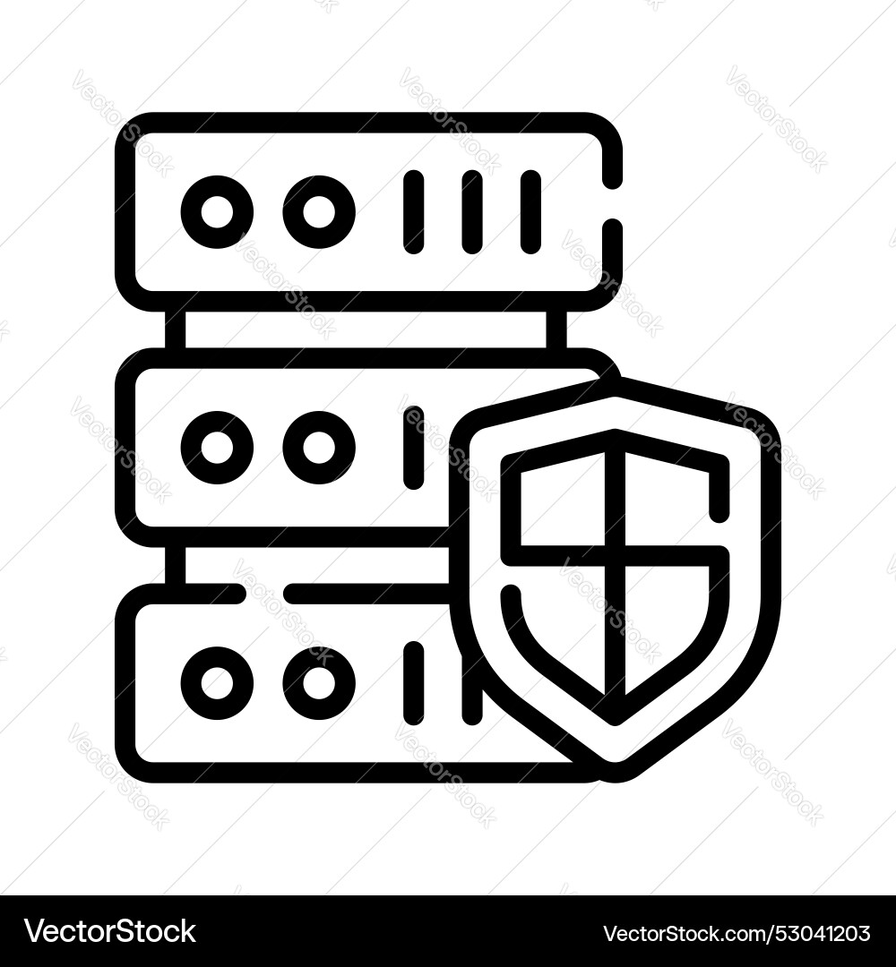 Shield with database icon personal data cyber Vector Image
