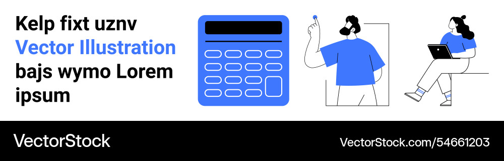 Simplistic graphic elements with calculator Vector Image