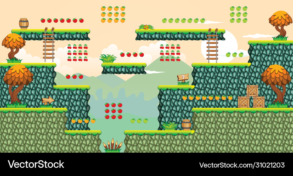 Tile set platform for game 22 Tile set platform for game 22 vector image