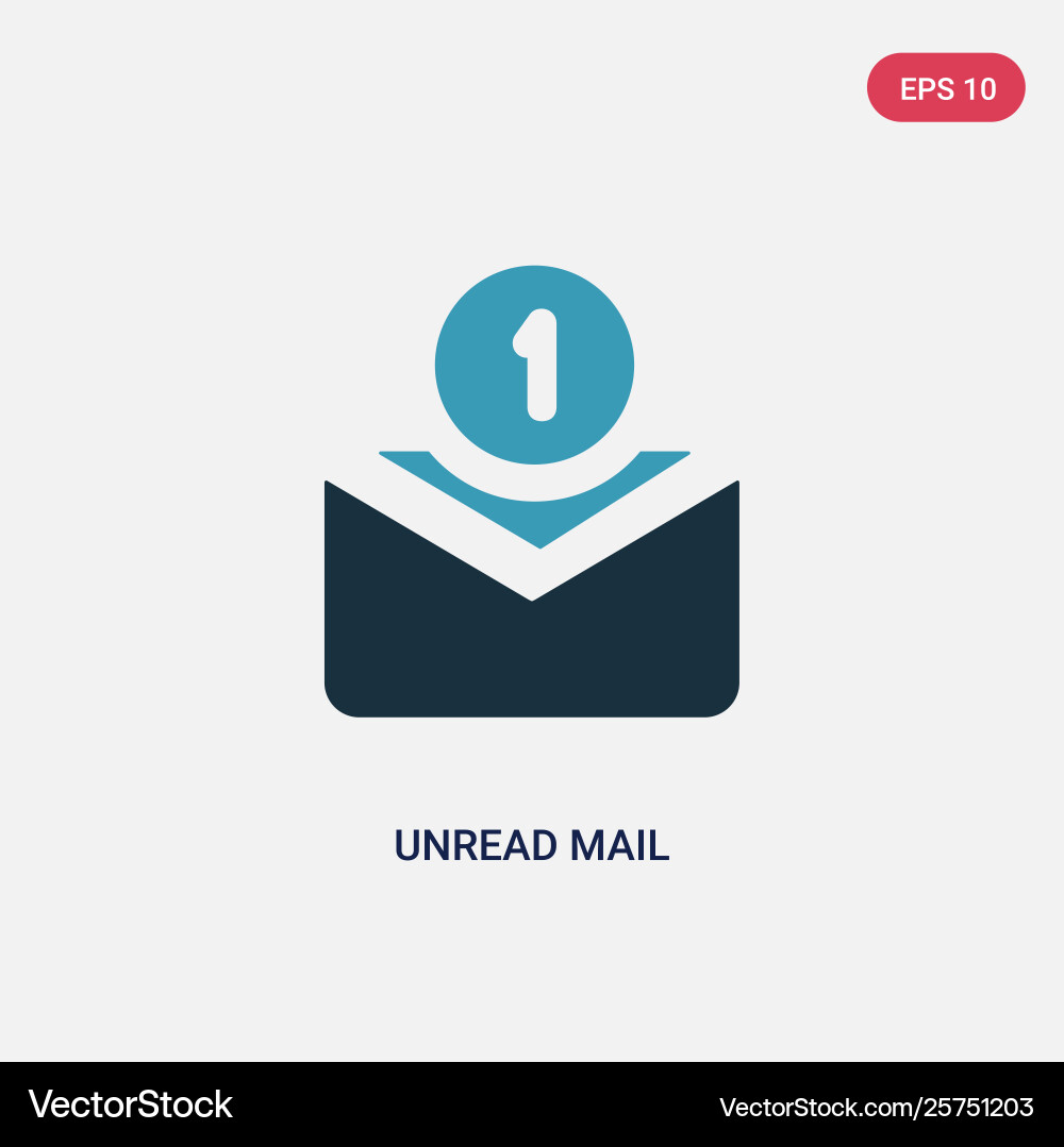 Two color unread mail icon from user interface Two color unread mail icon from user interface vector image