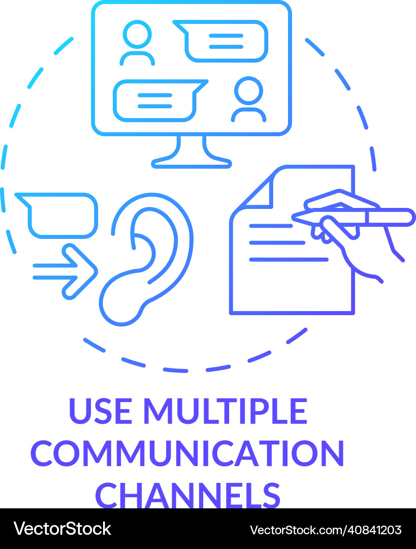 Use multiple communication channels blue gradient Use multiple communication channels blue gradient vector image