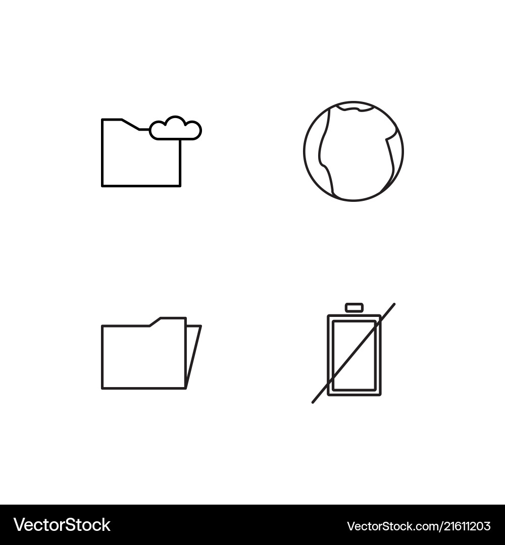 User interface linear icons set simple outline vector image