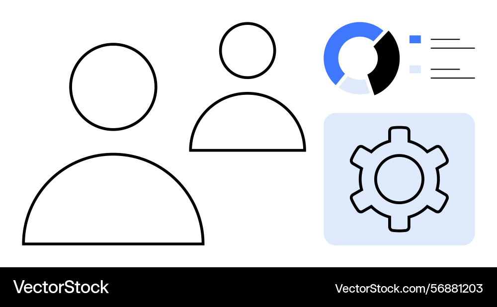 User profiles and data analytics with settings User profiles and data analytics with settings vector image