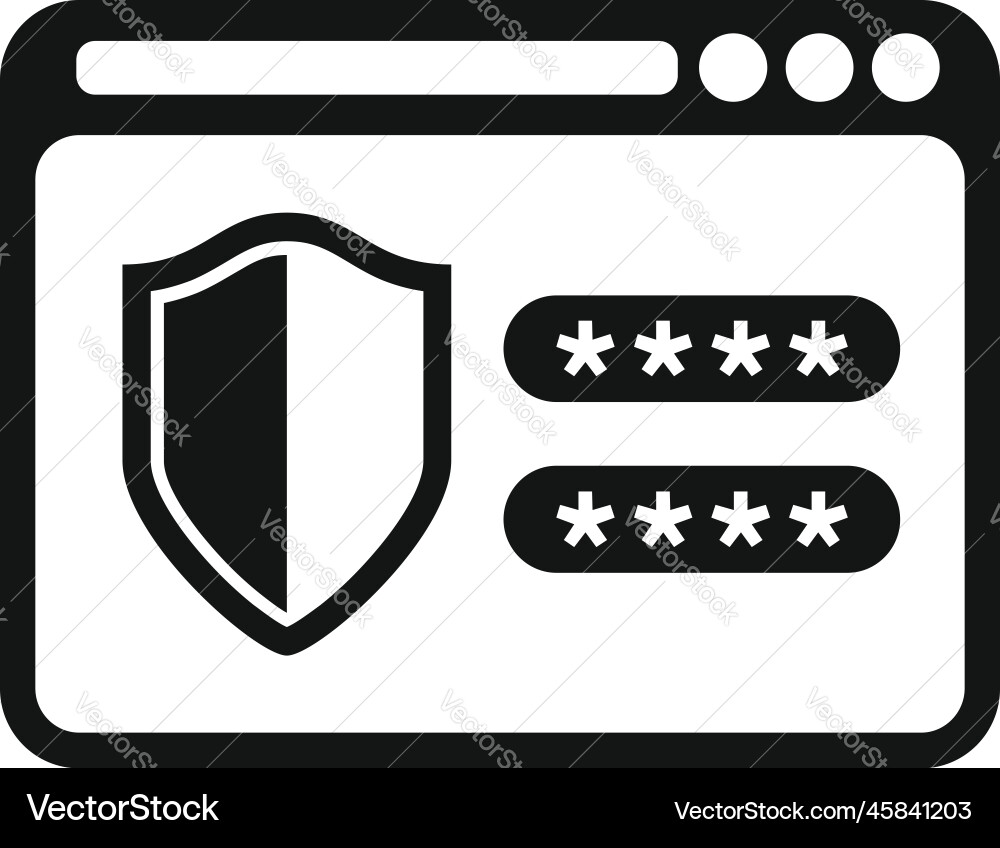 Web password protection icon simple Web password protection icon simple vector image