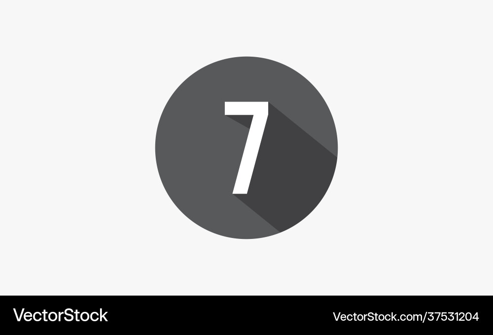 7 number with shadow isolated on white background 7 number with shadow isolated on white background vector image