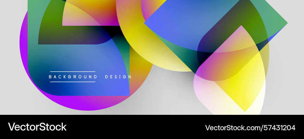 Abstract colorful shapes overlap gradient hues vector image