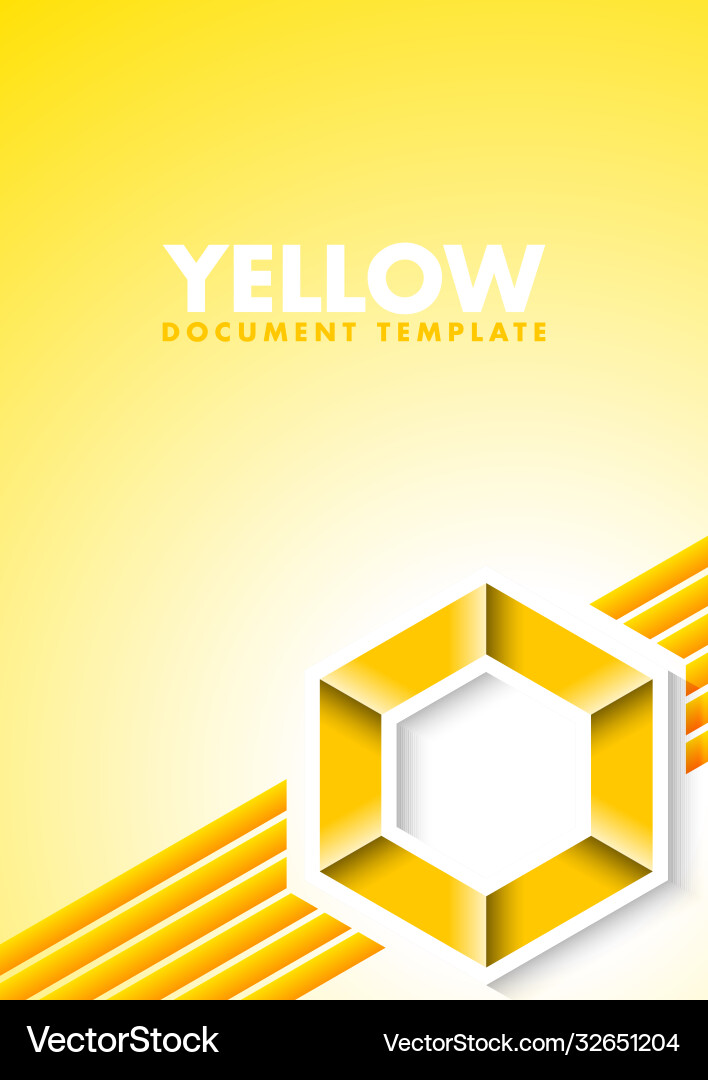 Abstract Yellow Document Template vector image